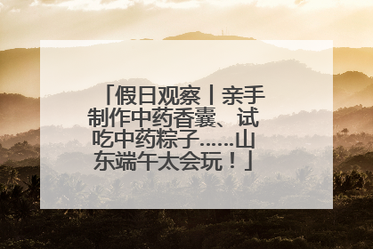 假日观察丨亲手制作中药香囊、试吃中药粽子……山东端午太会玩！