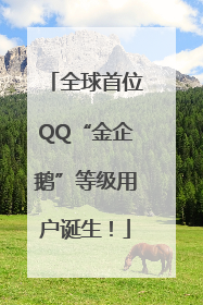 全球首位QQ“金企鹅”等级用户诞生！