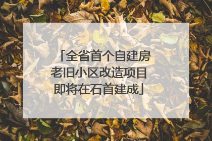 全省首个自建房老旧小区改造项目即将在石首建成