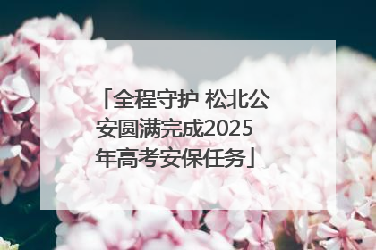 全程守护 松北公安圆满完成2025年高考安保任务