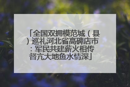 全国双拥模范城（县）巡礼河北省高碑店市：军民共建薪火相传 督亢大地鱼水情深