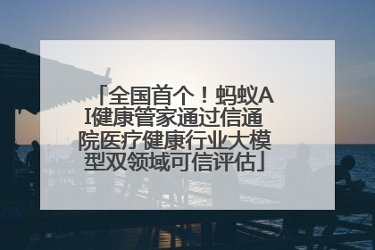 全国首个！蚂蚁AI健康管家通过信通院医疗健康行业大模型双领域可信评估