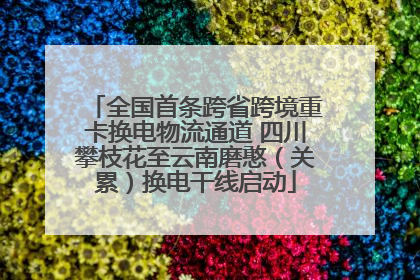 全国首条跨省跨境重卡换电物流通道 四川攀枝花至云南磨憨（关累）换电干线启动