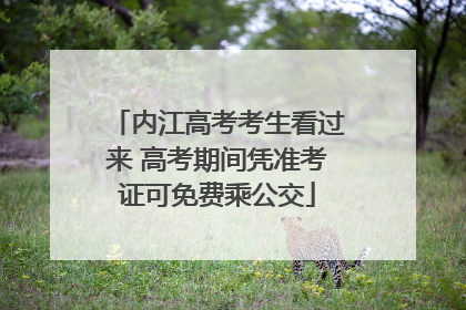 内江高考考生看过来 高考期间凭准考证可免费乘公交