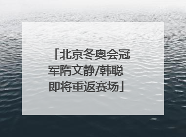 北京冬奥会冠军隋文静/韩聪即将重返赛场