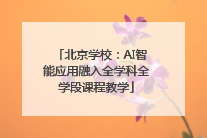 北京学校：AI智能应用融入全学科全学段课程教学