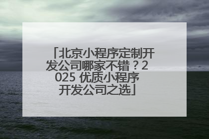 北京小程序定制开发公司哪家不错？2025 优质小程序开发公司之选
