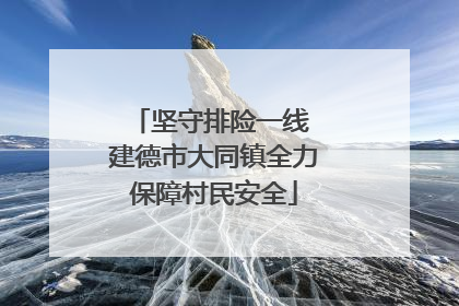 坚守排险一线 建德市大同镇全力保障村民安全