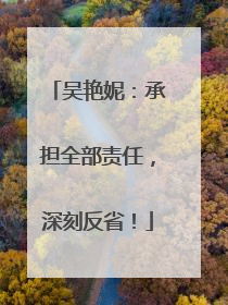 吴艳妮：承担全部责任，深刻反省！