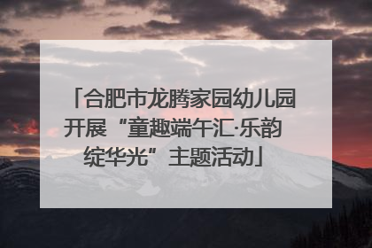 合肥市龙腾家园幼儿园开展“童趣端午汇·乐韵绽华光”主题活动