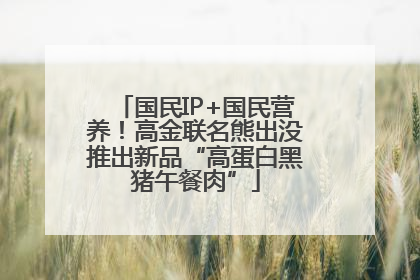 国民IP+国民营养！高金联名熊出没推出新品“高蛋白黑猪午餐肉”