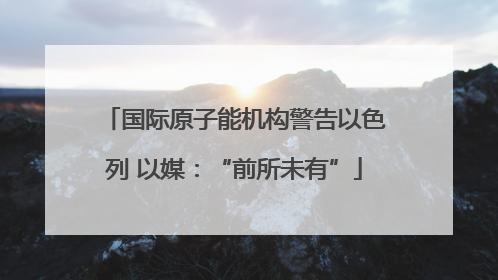 国际原子能机构警告以色列 以媒：“前所未有”