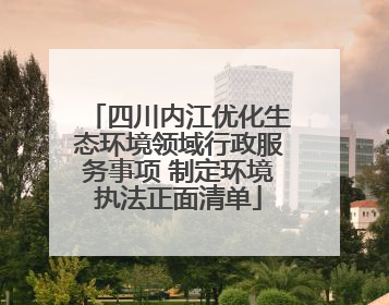 四川内江优化生态环境领域行政服务事项 制定环境执法正面清单
