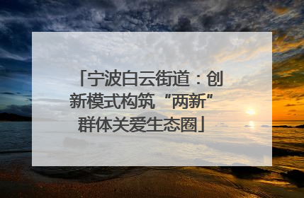 宁波白云街道：创新模式构筑“两新”群体关爱生态圈