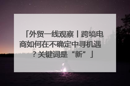 外贸一线观察丨跨境电商如何在不确定中寻机遇？关键词是“新”