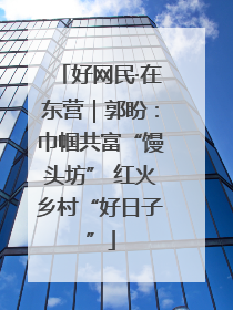 好网民·在东营｜郭盼：巾帼共富“馒头坊” 红火乡村“好日子”