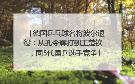 德国乒乓球名将波尔退役：从孔令辉打到王楚钦，同5代国乒选手竞争