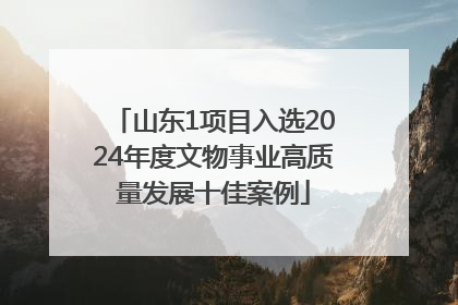 山东1项目入选2024年度文物事业高质量发展十佳案例