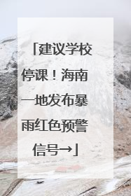 建议学校停课！海南一地发布暴雨红色预警信号→