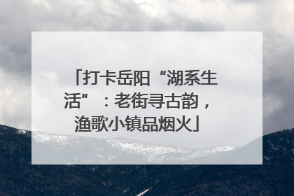 打卡岳阳“湖系生活”：老街寻古韵，渔歌小镇品烟火