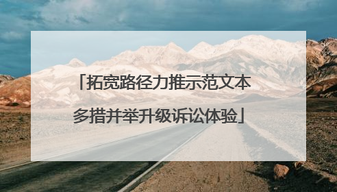 拓宽路径力推示范文本 多措并举升级诉讼体验