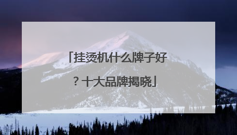 挂烫机什么牌子好？十大品牌揭晓