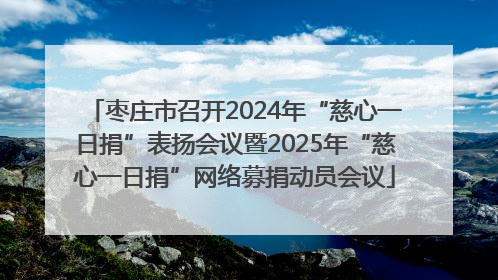枣庄市召开2024年“慈心一日捐”表扬会议暨2025年“慈心一日捐”网络募捐动员会议