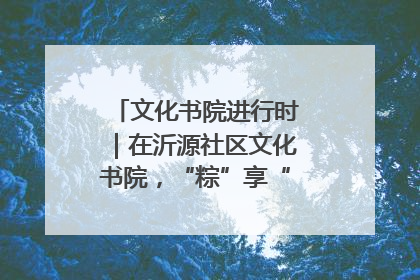 文化书院进行时｜在沂源社区文化书院，“粽”享“端午”美好时光