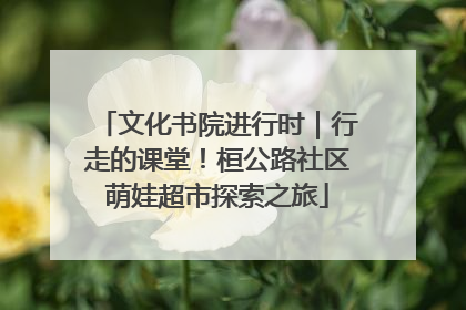 文化书院进行时｜行走的课堂！桓公路社区萌娃超市探索之旅