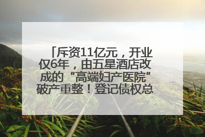 斥资11亿元，开业仅6年，由五星酒店改成的“高端妇产医院”破产重整！登记债权总额已超17亿元