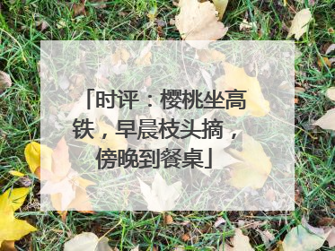 时评：樱桃坐高铁，早晨枝头摘，傍晚到餐桌