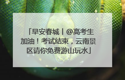 早安春城丨@高考生 加油！考试结束，云南景区请你免费游山玩水