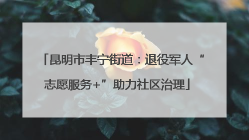 昆明市丰宁街道：退役军人“志愿服务+”助力社区治理