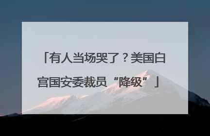 有人当场哭了？美国白宫国安委裁员“降级”