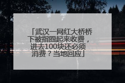 武汉一网红大桥桥下被指圈起来收费，进去100块还必须消费？当地回应