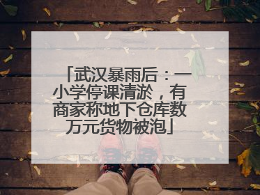 武汉暴雨后：一小学停课清淤，有商家称地下仓库数万元货物被泡