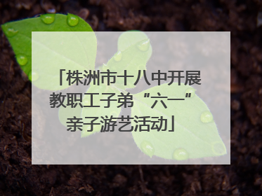 株洲市十八中开展教职工子弟“六一”亲子游艺活动