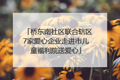 桥东南社区联合辖区7家爱心企业走进市儿童福利院送爱心