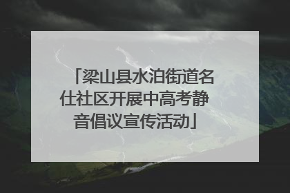 梁山县水泊街道名仕社区开展中高考静音倡议宣传活动