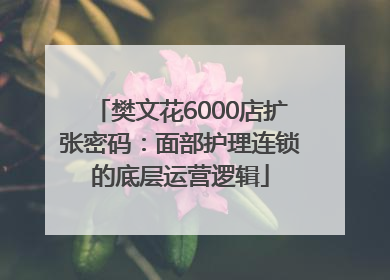 樊文花6000店扩张密码：面部护理连锁的底层运营逻辑