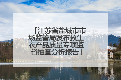 江苏省盐城市市场监管局发布救生衣产品质量专项监督抽查分析报告
