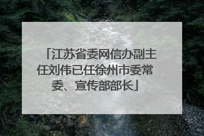 江苏省委网信办副主任刘伟已任徐州市委常委、宣传部部长