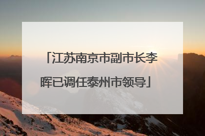 江苏南京市副市长李晖已调任泰州市领导