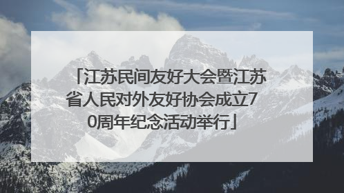 江苏民间友好大会暨江苏省人民对外友好协会成立70周年纪念活动举行