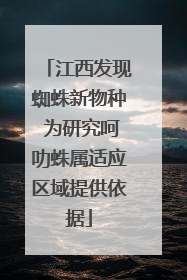 江西发现蜘蛛新物种 为研究呵叻蛛属适应区域提供依据