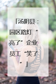汤阴县：园区路灯“亮了”企业员工“笑了”