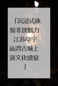 沉浸式体验非遗魅力 江苏阜宁庙湾古城上演文化盛宴