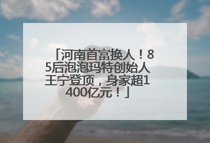 河南首富换人！85后泡泡玛特创始人王宁登顶，身家超1400亿元！