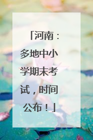 河南：多地中小学期末考试，时间公布！