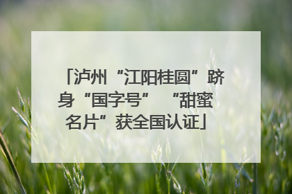 泸州“江阳桂圆”跻身“国字号” “甜蜜名片”获全国认证